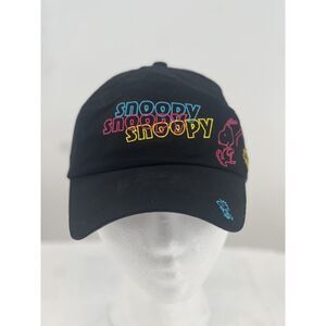 Peanuts Hat Cap Strap Back Boys Black Colorful Snoopy Woodstock Retro Kids Youth